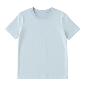 Camiseta Corta Azul Cielo para Mujer, Cuello Redondo, 100% Algodón Orgánico de Lujo, Preencogido, Certificado GOTS, Suave y Transpirable - Product Image 1