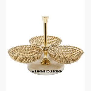 2024 support de branche de luxe décoration de la maison bol martelé fruits plats de fête pour mariage - Product Image 2