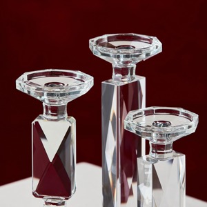 Portavelas de Cristal Brillante, Elegante Adorno Decorativo, Centro de Mesa Estilizado, Ambiente Romántico y Festivo para el Hogar - Product Image 1