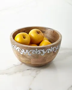 Vajilla de madera Natural respetuosa con el medio ambiente, cuenco de arroz creativo para cocina, cuencos grandes de madera de acacia y mango para sopa y ensalada - Product Image 2