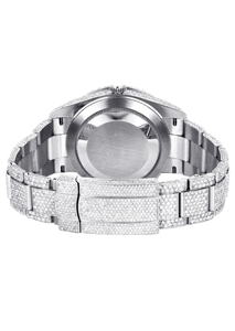 Montres en acier inoxydable serties de diamants, collection unisexe de luxe, clarté VVS 1, entièrement serties de diamants, quartz, verre, diamant moissanite - Product Image 4