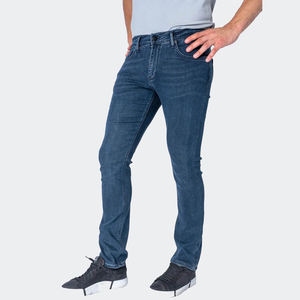 High Trending Blue Classic <b>Jeans</b> for <b>Men</b> Stretch <b>Soft</b> Pants with Stonewashed Finish Hip Hop & Streetwear Style Washed Technics - Product Image 5