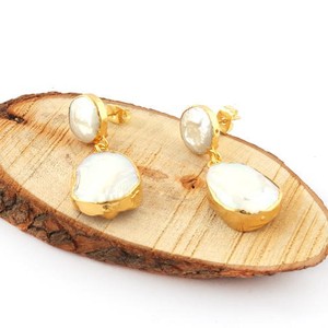 Recién llegado, pendientes de plata de ley 925 con piedras preciosas chapadas en oro en forma de pera para bodas y regalos - Product Image 2