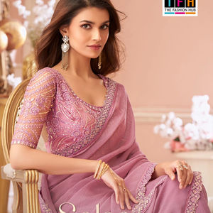 Séquence de broderie fantaisie en soie douce pure de belle designer travail Style traditionnel mariage vêtements de fête pour femmes de haute qualité - Product Image 2