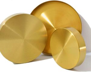 Fabricante de bandejas redondas de latón y oro, bandeja decorativa para el hogar moderno, servicio de acero inoxidable para organizador de tocador - Product Image 3