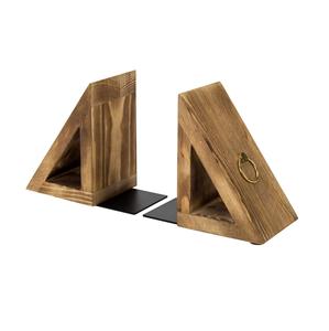 Serre-livres en métal Boho Arch avec base en bois vert sauge arc-en-ciel bouchons de livre antidérapants décoratifs lourds pour la rentrée des classes - Product Image 3