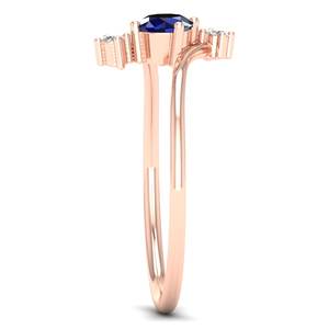 REYES Bagues de fiançailles pour femmes avec pierres précieuses et saphir bleu minimaliste en argent sterling 925 Bagues Moissanite d'anniversaire - Product Image 3