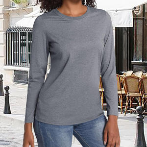 ¡Novedad de 2024! Camisas de manga larga para mujer, camisetas personalizadas de algodón 100% para mujer, camiseta de talla grande de calidad Premium para mujer - Product Image 1