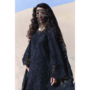 Women's NUREH-3PC Heavy Embroidered V-neck Lawn Shirt Eco-Friendly <b>Chiffon</b> Digital Print Floor-Length Elegant Dupatta <b>Trousers</b> - Product Image 4