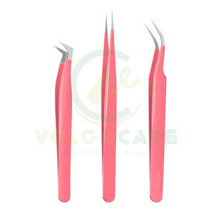 Juego de pinzas profesionales para cejas con tijera hecha con acero inoxidable con logotipo y número personalizados - Product Image 1