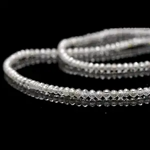 Natuurlijke Zeldzame Heldere Witte Diamant Gefacetteerde Rondelle Kralen 3 Mm, 3.5 Mm Topkwaliteit Diamanten Sieraden Maken Kraal [Verkocht In Stukken]