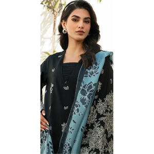 Conjuntos de Alta Calidad para Mujer, Diseño de Bordado, Algodón y Poliéster, Estilo Pakistaní, Chal, Kameez, Dupatta, Transpirable, para Todas las Temporadas, Estilo Indio - Product Image 3