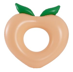 Durable 40 Inch Peach Inflatable Pool Tube Float Fruit Swim Ring Heavy Duty PVC Water Lounger Supports <b>Up</b> to 250 lbs Adults <b>Teen</b> - Product Image 1