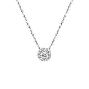 Luxury 925 Sterling <b>Silver</b> Diamond Halo Pendant <b>Necklace</b> for Ladies Manufacturer's Gift Jewelry From India - Product Image 3