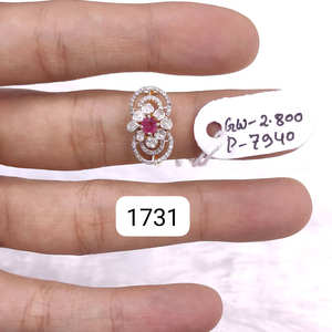 แหวนเงินแท้สเตอร์ลิงงานแฮนด์เมดคุณภาพสูงจากอินเดีย ประดับด้วยพลอยทับทิมธรรมชาติ เครื่องประดับอัญมณีชั้นดีประดับเพชรธรรมชาติ - Product Image 1