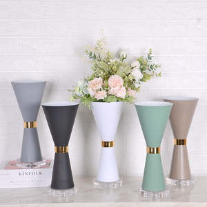 Nordic Home <b>Decoration</b> <b>Gold</b> Metal Flower Vase Aluminium White <b>And</b> <b>Black</b> Gray Green Color Vase - Product Image 4