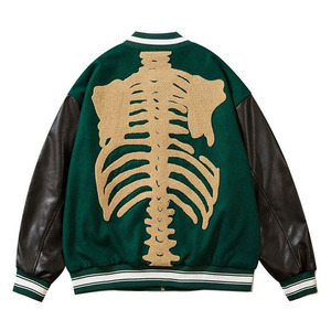 Men's Custom Logo Winter Varsity <b>Jacket</b> Plus Size Waterproof Woolen Sleeves Chenille Embroidery Patch Oversized Zipper Cotton - Product Image 4