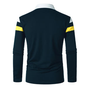 Elegante camiseta Polo a rayas con cuello acanalado y puños perfectos para uso diario o de golf - Product Image 3