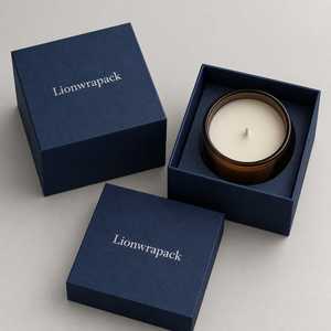 กล่องใส่เทียนรูปทรงบ้านลายเส้นสีดำด้านแบบกำหนดเองของ Lionwrapack พร้อมโลโก้ฟอยล์สีทองเปิดด้าน<span class=keywords><strong>หน้า</strong></span> - Product Image 4