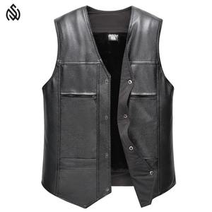 100% cuir véritable hommes gilet gilet étiquettes personnalisées look Vintage respirant hommes gilet en cuir - Product Image 2