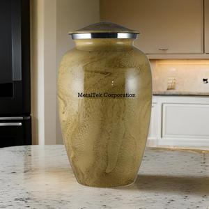 Finition en marbre noir urnes de crémation classiques en aluminium massif et souvenir pour les cendres humaines fournitures funéraires en gros bocaux funéraires urne - Product Image 4