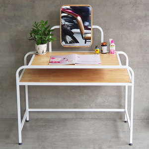 Modern Wood <b>Makeup</b> Vanity <b>Table</b> <b>with</b> <b>Lighted</b> Mirror and Iron Frame Floor Mount Multi-Room Use BTD68060 - Product Image 4