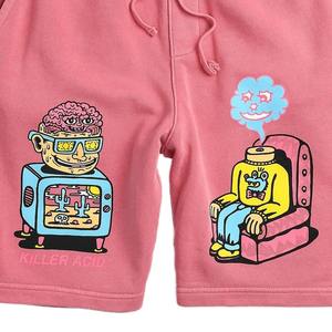 Personalizado en blanco sudor corto cordón lavado ácido bordes sin procesar Vintage liso francés Terry algodón polar Jogger deportes lavado hombres pantalones cortos - Product Image 3