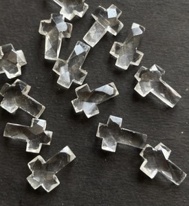 Piedra preciosa cruzada de cuarzo cristal Natural, cuentas de piedra cruzada de piedra solar elegantes y únicas para joyería - Product Image 2