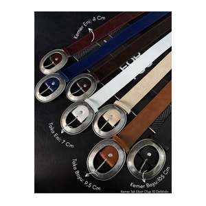 Ceinture pour femme en similicuir à boucle ovale, 7 pièces, pour pantalon, veste, chemise, robe - Multicolore - Noir - Product Image 1