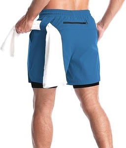 Pantalones cortos para correr de verano personalizados de Color azul 2025, pantalones cortos deportivos para correr para hombre, pantalones cortos de gimnasio de secado rápido, ropa transpirable para hombre - Product Image 4