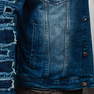 Nueva chaqueta vaquera de Mejor Diseño de tendencia superior para hombre y Chaquetas vaqueras transpirables lavadas de gran tamaño recortadas - Product Image 4
