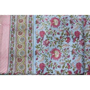 Mantel Rectangular de Algodón y Lino 100% con Estampado Floral Hecho a Mano en India, Multicolor, 60*90 Pulgadas, para Uso Doméstico y Hotelero - Product Image 6