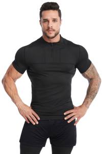 เสื้อยืดรัดรูปมีซิปแห้งเร็วเสื้อออกกำลังกายกล้ามเนื้อสำหรับผู้ชาย2025ฟิตเนสแรชการ์ด Amano Sports - Product Image 5