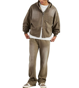 Conjunto Deportivo de 2 Piezas con Pantalones Deportivos de Estilo Vintage Lavados con Ácido y Logotipo Personalizado - Product Image 2