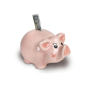 กระปุกออมสินเคลือบเงา รูปหมู ขนาดกลาง - Product Image 1