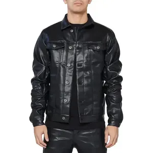 Mode personnalisée Nouveau design Vêtements pour hommes à manches longues Veste élégante en cuir véritable - Product Image 6