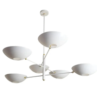 Lustre Moderne en Laiton à Contrapoids, Style Artistique Unique, Plafonnier LED Dimmable, Finition Dorée, Blanc Chaud 2700K