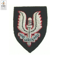 Écussons brodés 3D faits main en fil de soie, or et argent, pour uniformes de services spéciaux, badges tactiques personnalisés