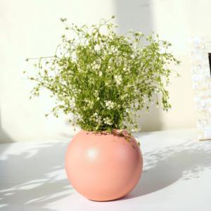 Modern designer metal <b>vase</b> <b>for</b> artificial flowers elegant home accent and tabletop display - Product Image 6