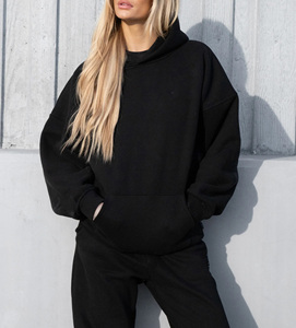 Custom Wholesale 100% Cotton Heavyweight Women Tracksuit Hoodie & Jogger <b>Set</b> Stylish Autumn Winter Warm Two Piece <b>Set</b> - Product Image 5