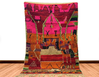 Tapis berbère azilal noué à la main vintage laine marocaine personnalisé nouveau tapis ethnique azilal fibres naturelles tapis