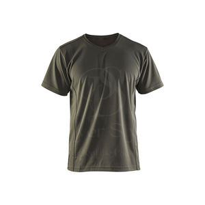 Camiseta ajustada con cuello redondo para hombre, 100% poliéster, algodón pesado, secado rápido, tejido de alta calidad con diseño de logotipo personalizado para Fitness - Product Image 1
