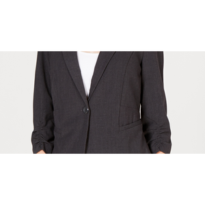 Blazer Nero da Ragazzo BCX con Maniche a 3/4, Arricciato e Ricamato, Chiusura Monopetto, in Maglia Tessuta, Tinta Unita, Taglia XS - Product Image 3