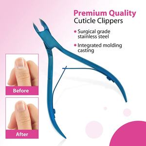 Cuticle Nippers Nail Clippers Blue Color Coated Professional Stainless Steel Cuticle Remover Pedicure Manicure Nail Nipper - Product Image 2