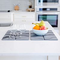 Tapis en terre de diatomée CF, absorbe l'eau et sèche rapidement, tapis de séchage de la vaisselle en pierre pour le comptoir de cuisine, résistant aux odeurs, pierre de diatomite