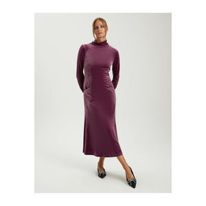 Robe de soirée maxi en velours à col roulé BGN - Turquie - Product Image 3