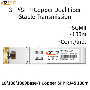 Ytopto พอร์ตรับส่งสัญญาณไฟฟ้า RJ45ทองแดง1.25G โมดูล100M 10/100/1000Base-T <span class=keywords><strong>5G</strong></span> FTTH ปลั๊กร้อน ce/fcc ROHS - Product Image 3