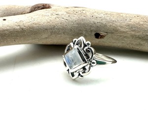 Tendencia 925 plata esterlina piedra lunar piedra preciosa anillo joyería hecha a mano plata estilo bohemio anillo joyería para mujeres regalo para niñas - Product Image 2