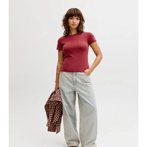 T-shirt court à col rond pour femme, décontracté, sportif, à manches courtes, style baseball, couleur unie, streetwear adulte, logo personnalisé - Product Image 4