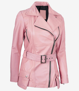 Nouvelle veste personnalisée en cuir de mouton véritable pour femmes, respirante, coupe ajustée, avec broderie en chenille, avec options de logo de couleur personnalisées - Product Image 2